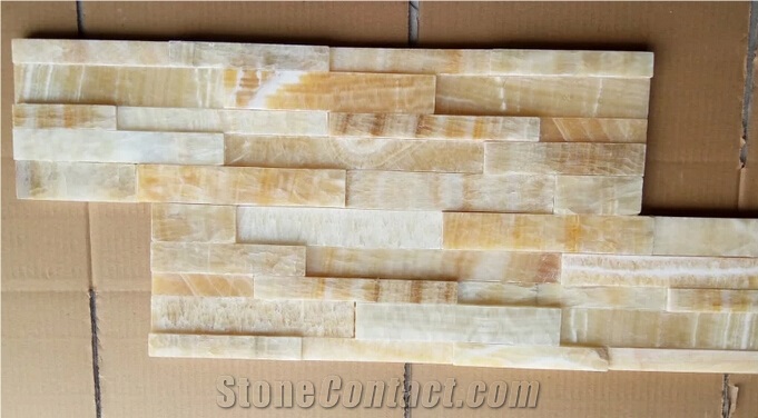 Honey Onyx Bricks Mosaic Tile for Wall Cladding