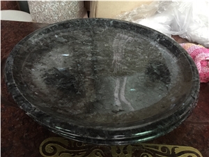 Kitchen Fruits Plate, Food Tray, Pearl Blue Granite Round Dishes