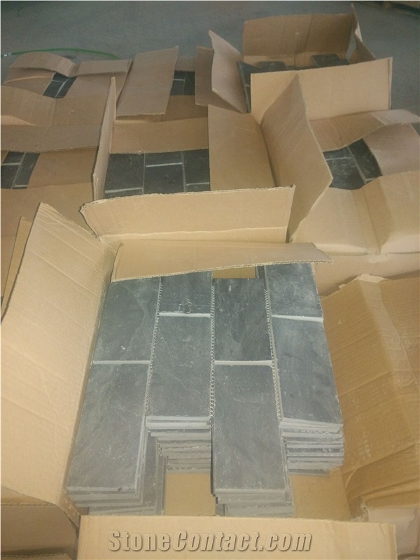 Natural Slate Culture Stone Wall Cladding, Grey Slate Stacked Stone Veneer