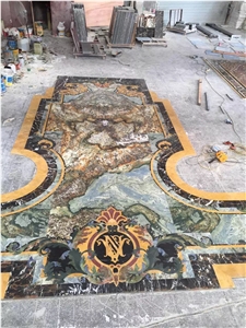 Retangle Marble Waterjet Medallion