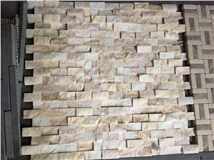 Split Face Marble Mosaic Tile,Ramdon Lengths Brick Mosaic Tile