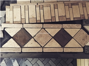 Travertine Mosaic Border,Marble Mosaic Molding,Mosaic Trim