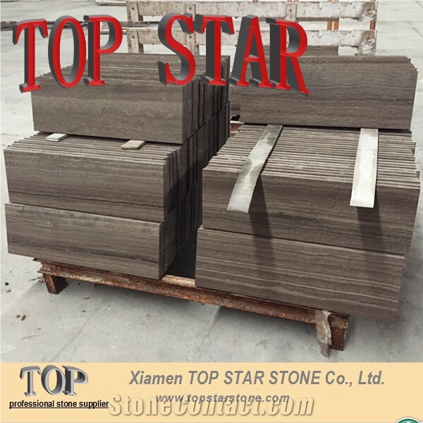 Classic Coffee Wood Vein Marble Tile & Slab Brushed Surface