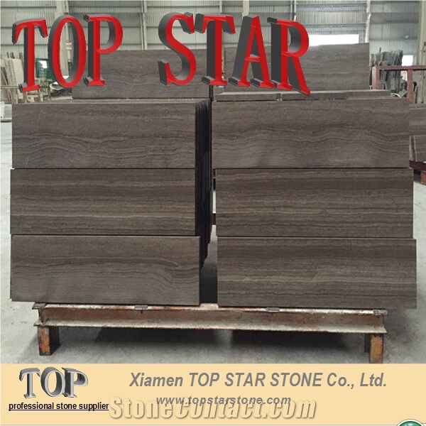 Classic Coffee Wood Vein Marble Tile & Slab Brushed Surface