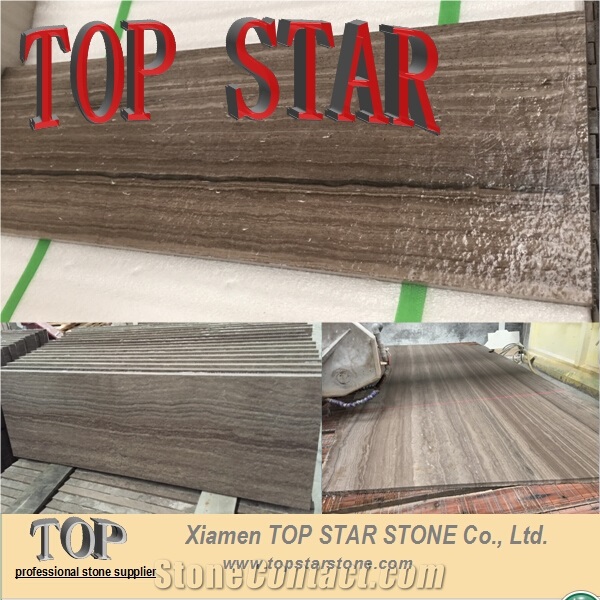 Classic Coffee Wood Vein Marble Tile & Slab Brushed Surface