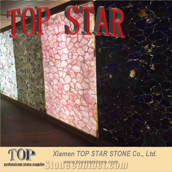 Pink Rose Semiprecious Stone Slabs Pink Quartz Panel Engineered Stone