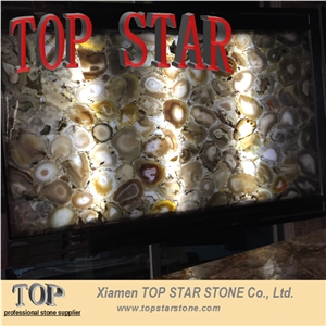 Topstar Building Matieral Brazil Agate Grey Semiprecious Stone Slab