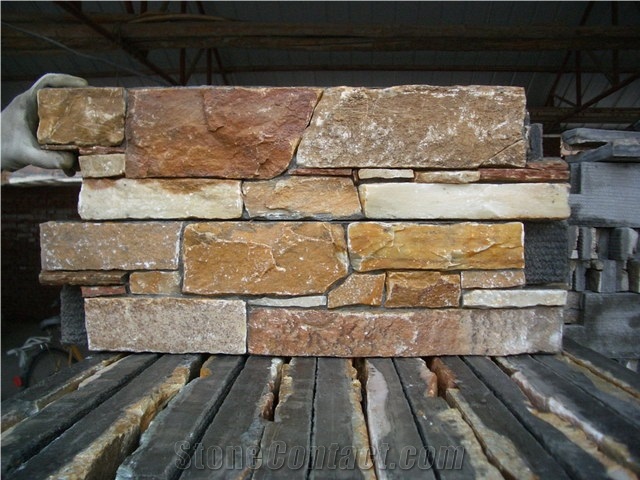 Rusty Cement Cultural Quartzite Cultured Stone for Walling & Building
