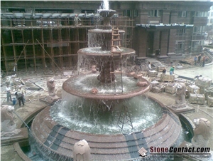 Carmen Red Granite Fountains, Garden Fountains, Big Rolling Sphere Fountains, Sculptured Fountains, Exterior Fountains, Floating Ball Fountains, Water Features, Ball Fountains