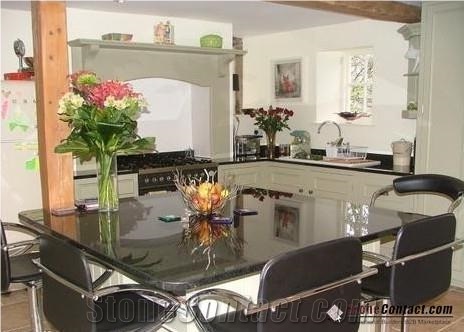 Eased Edges Angola Black Kitchen Countertops,Double Full Bullnose Kitchen Bar Tops, Full Bullnose Custom Countertops, Ogee Edges Island Top, Laminated Edges Worktops,Polished Black Pre-Fab Slabs