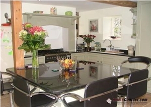 Eased Edges Angola Black Kitchen Countertops,Double Full Bullnose Kitchen Bar Tops, Full Bullnose Custom Countertops, Ogee Edges Island Top, Laminated Edges Worktops,Polished Black Pre-Fab Slabs