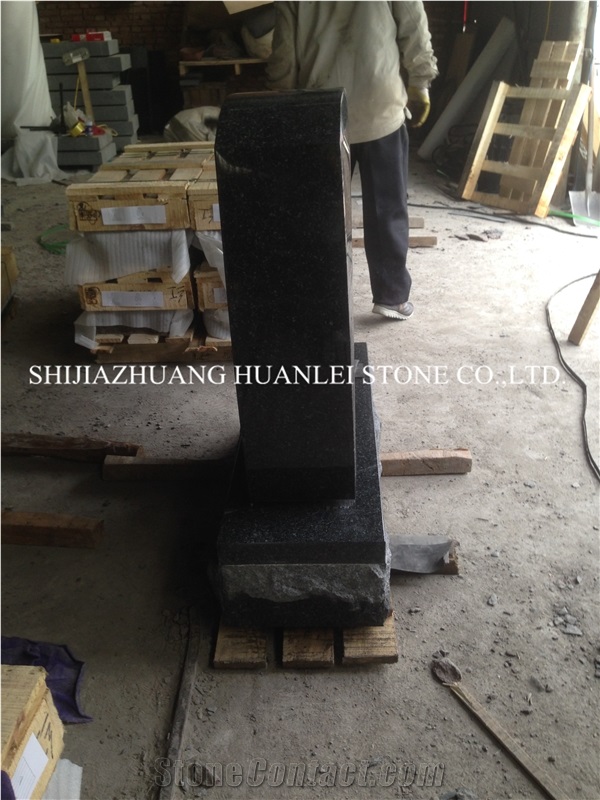 China Granite Beida Green Tombstone/Monument Design/Single Memorial/Cemetery Tombstones,American Gravestone,Western Style Headstone,