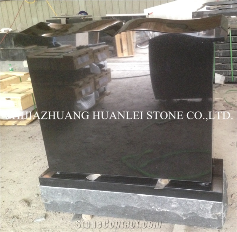 China Nero Assoluto Granite America Tombstone Design, a Grade Shanxi Black Granite Monument Grade a ,Memorial ,Western Style Headstone,Gravestone,Cemetery Tombstone