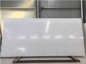 White Inspire Quartz Stone Tiles & Slabs, Polished Engineered Stone Flooring Tiles, Walling Tiles