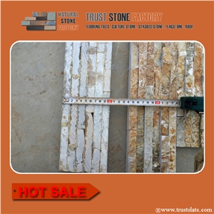 Golden Honey Ledger Panel 6x24,Natural Stone Ledger Siding,Cultural Stone Facade,Ledged Stacked Stone Veneer,Ledger Stone Panels,Ledge Wall Cladding