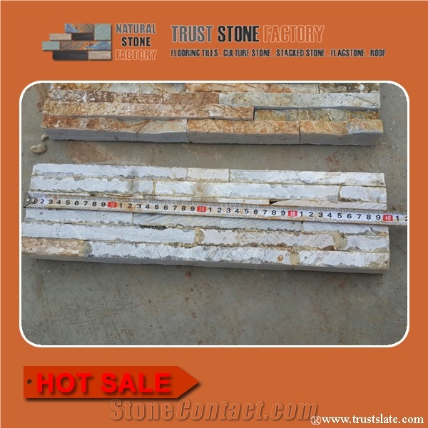 Golden Honey Ledger Panel 6x24,Natural Stone Ledger Siding,Cultural Stone Facade,Ledged Stacked Stone Veneer,Ledger Stone Panels,Ledge Wall Cladding
