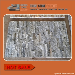 Silver Grey Cultured Stone Slate Siding,Culture Slate Ledger,Cultural Slate Facade,Cultured Slate Stacked Stone Veneer,Cultural Stone Panels,Cultured Wall Cladding