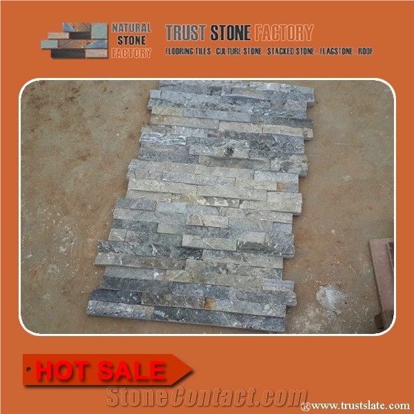 Silver Grey Ledger Slate Siding,Silver Grey Ledged Stone Facade,Ledger Stacked Stone Veneer,Ledged Stone Panels, Ledge Wall Cladding