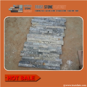 Silver Grey Ledger Slate Siding,Silver Grey Ledged Stone Facade,Ledger Stacked Stone Veneer,Ledged Stone Panels, Ledge Wall Cladding