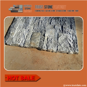Silver Grey Ledger Slate Siding,Silver Grey Ledged Stone Facade,Ledger Stacked Stone Veneer,Ledged Stone Panels, Ledge Wall Cladding