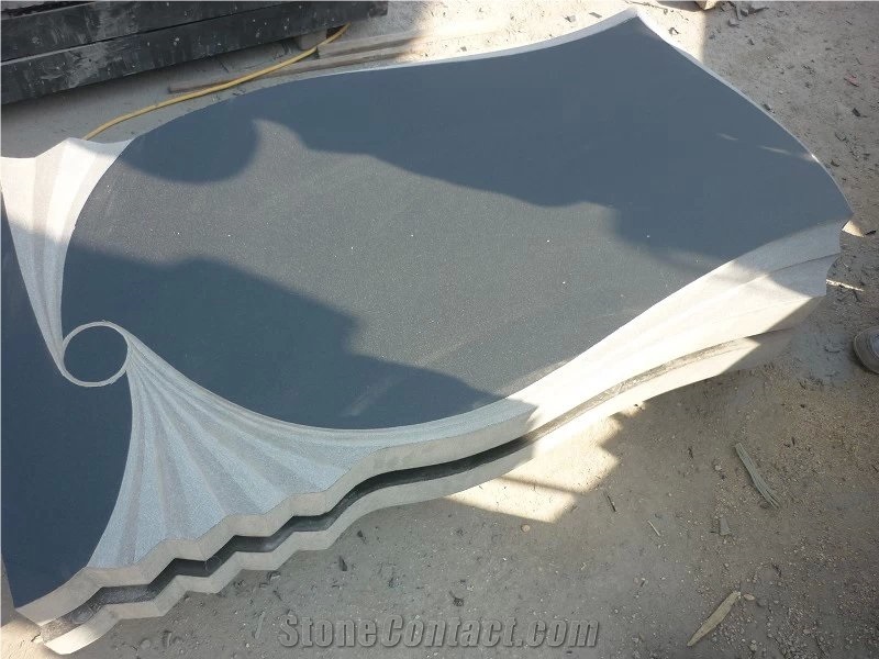 Monument Tombstone Shanxi Black Granite Headstone