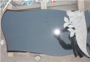 Tombstone Monument Shanxi Black Granite Cross Tombstone & Headstone
