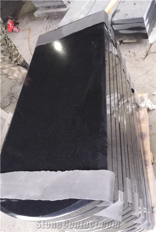 Tombstone Monument Shanxi Black Granite Cross Tombstone & Headstone
