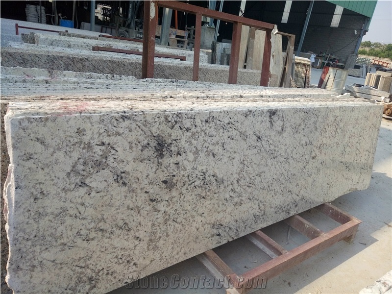 Galaxy White Granite Slabs, White Galaxy Flooring Tiles, India White Granite