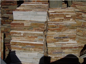 Brown Slate Cultured Stone Veneer,Cultured Stone Wall Cladding, Ledger Stacked Stone Veneer,Thin Ledgestone Veneer