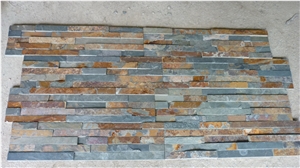 China Brown Slate Cultured Stone Veneer,Cultured Stone Wall Cladding, Ledger Stacked Stone Veneer,Thin Ledgestone Veneer