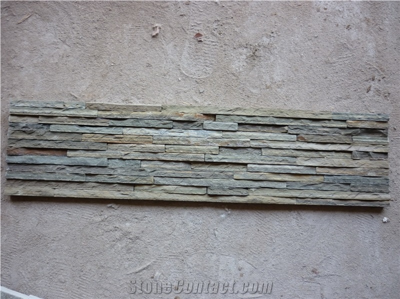 China Brown Slate Cultured Stone Veneer,Cultured Stone Wall Cladding, Ledger Stacked Stone Veneer,Thin Ledgestone Veneer