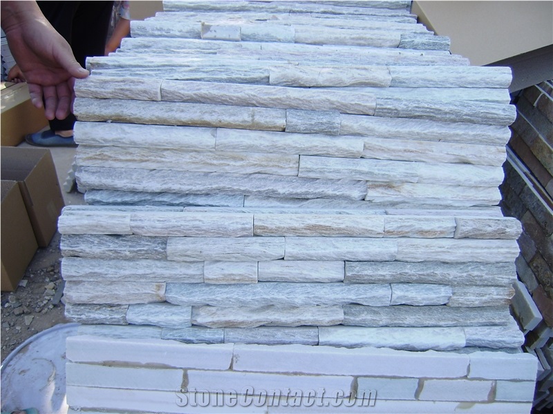 White Slate Cultured Stone Veneer,Cultured Stone Wall Cladding, Ledger Stacked Stone Veneer,Thin Ledgestone Veneer