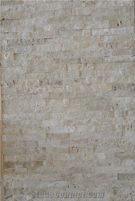 Beige Travertine Cultured Stone for Wall Cladding