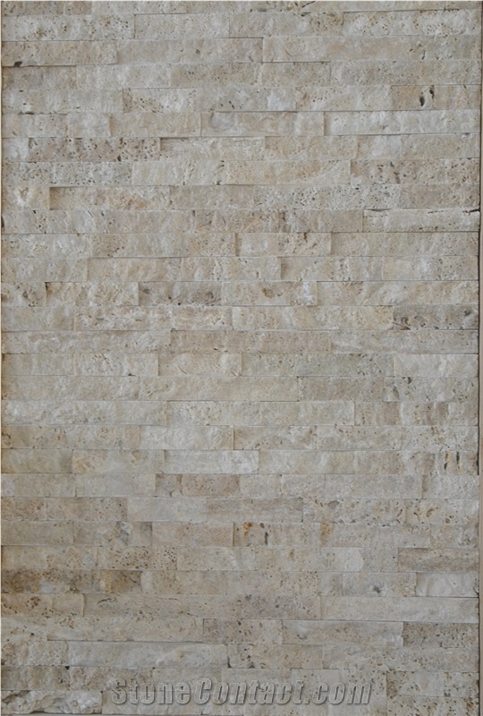 Beige Travertine Cultured Stone for Wall Cladding