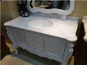 Bianco Carrara Marble Vanity Tops and Bathroom Tops