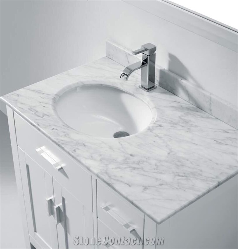 Bianco Carrara Marble Vanity Tops and Bathroom Tops