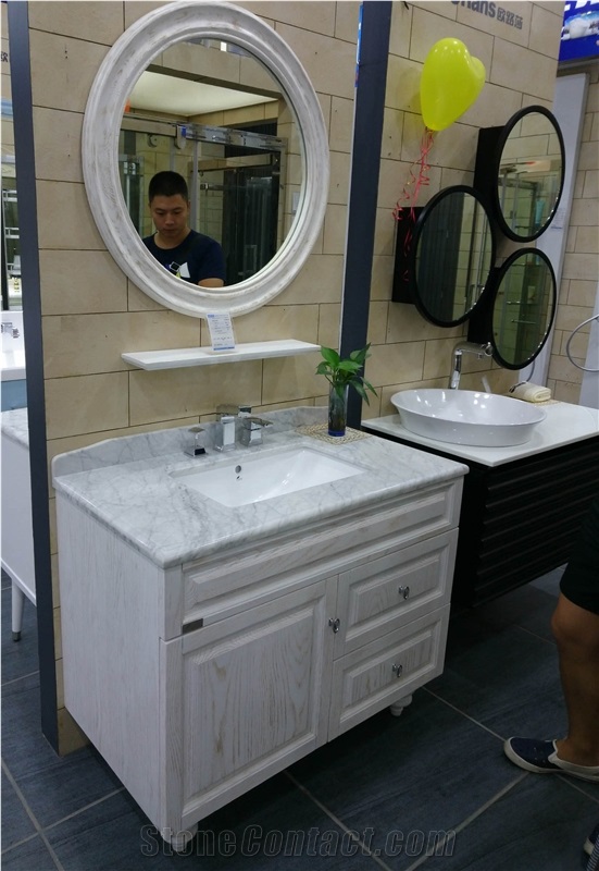 Bianco Carrara Marble Vanity Tops and Bathroom Tops
