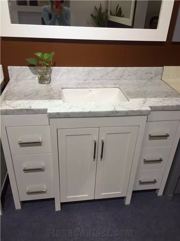 Bianco Carrara Marble Vanity Tops and Bathroom Tops