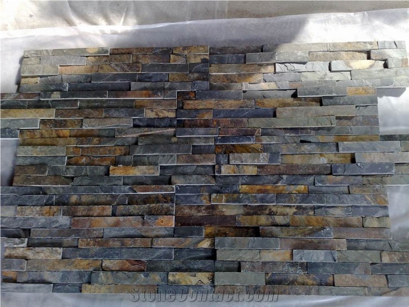 Mixed Color Slate Wall Cladding and Ledge Stone Cultured Stone