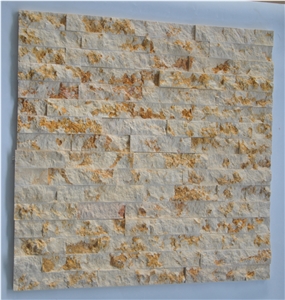 Sunny Beige Marble Ledge Stone Cultured Stone for Wall Cladding