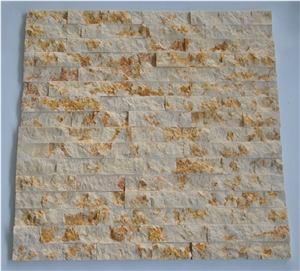 Sunny Beige Marble Ledge Stone Cultured Stone for Wall Cladding