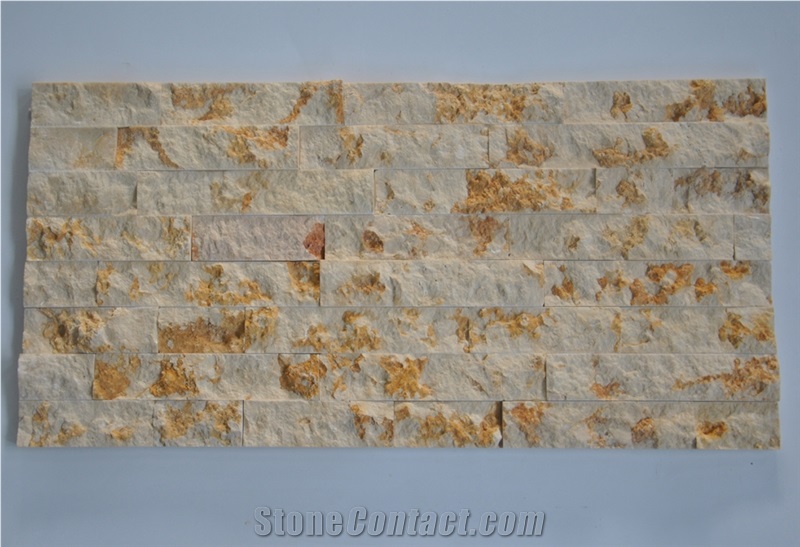 Sunny Beige Marble Ledge Stone Cultured Stone for Wall Cladding