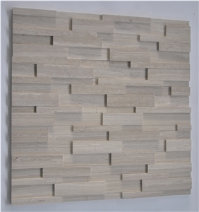 White Oak Marble Stacked Stone Veneer Panel China White Marble Cultured Stone for Wall Cladding