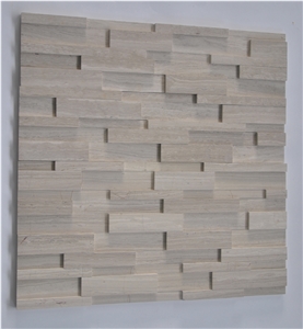White Oak Marble Stacked Stone Veneer Panel China White Marble Cultured Stone for Wall Cladding