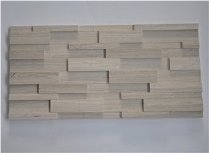 White Oak Marble Stacked Stone Veneer Panel China White Marble Cultured Stone for Wall Cladding