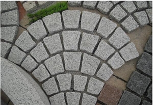 Fan-Shapped G603 Grey Granite Cube Stone, Dirverway Paving Stone