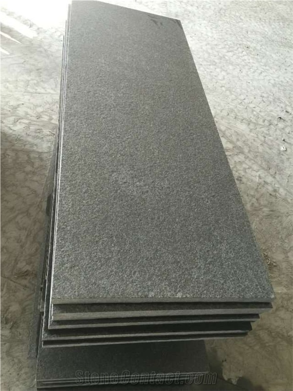 G684 Black Basalt Flamed Tiles, Black Basalt, Raven Black, Black Pearl Flamed Tiles