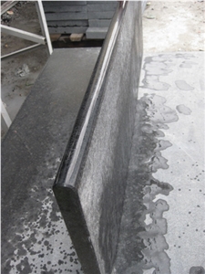 G684 Polished Bullnose Edging Swimming Pool Tiles, G684 Black Basalt, Raven Black, Black Pearl Flamed + Polished Bullnose