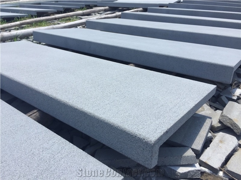 Hainan Grey Basalt/ Basaltina/Basalto/Inca Grey Sandblasted Drop Face Pool Coping