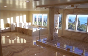 Honey Onyx Custom Bathroom Decoration